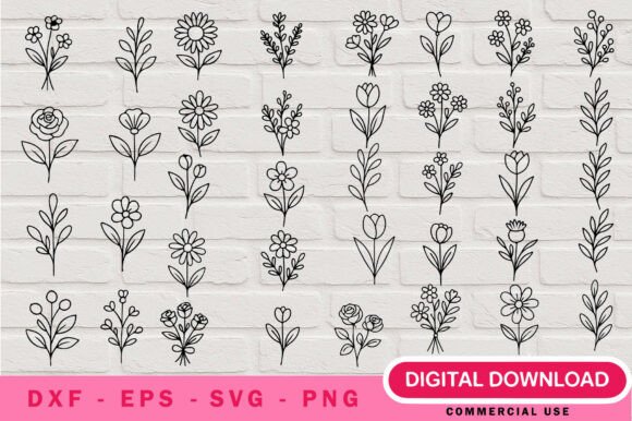Download Wildflower SVG Bundle Farmhouse Florals - Florals Collection
