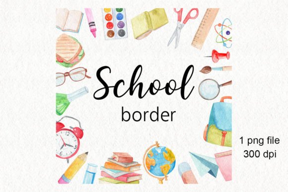 Download Back to School Watercolor Border Png - Back to school Collection