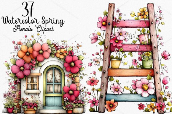 Download Watercolor Spring Florals Clipart - Florals Collection