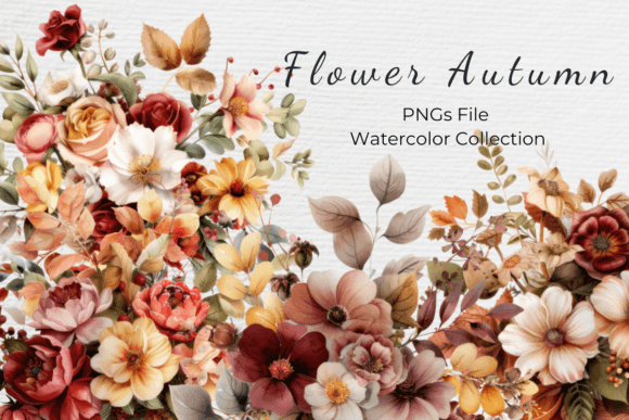 Download Watercolor Autumn Florals Clipart - Florals Collection