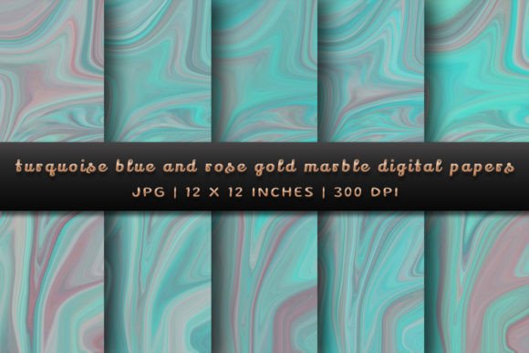 Download Turquoise Blue and Rose Gold Marble - Blue and rose gold Collection