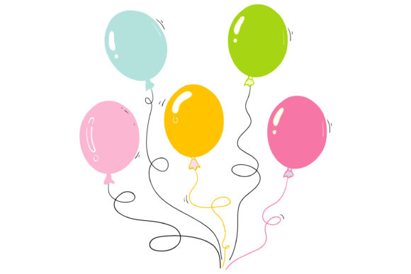 Download Bunch of Balloons in Cartoon Doodle - Bunch of balloons Collection